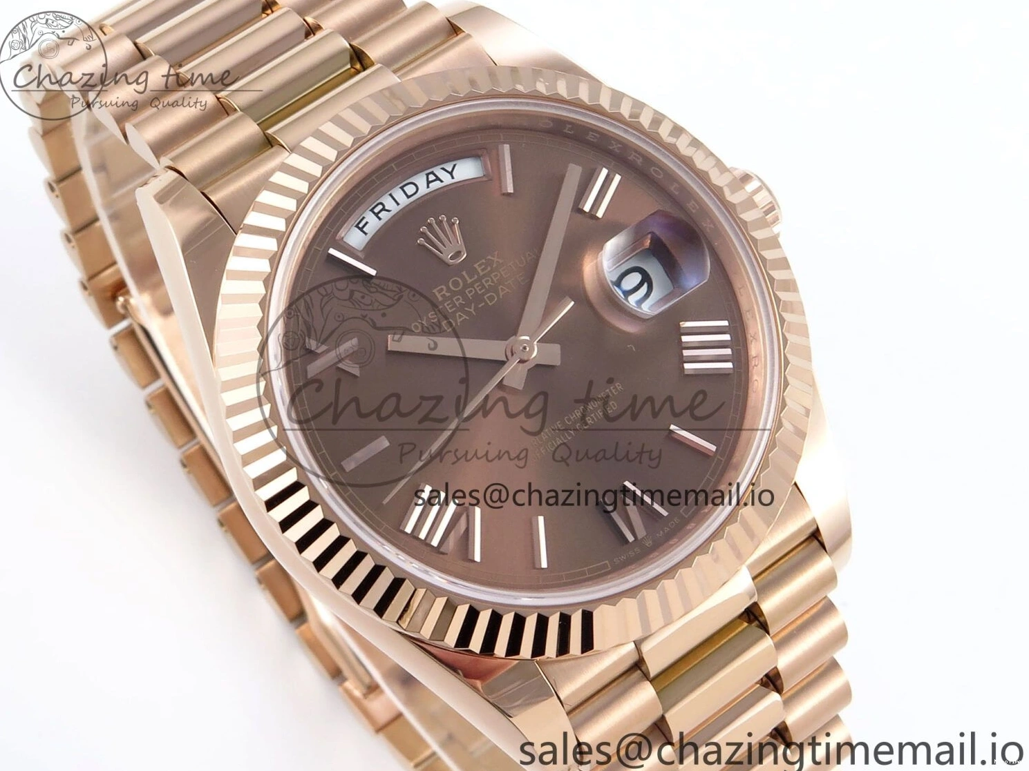 MiroTime 0119 Day Date 40 RG 228235 Noob 1:1 Best Edition Brown Roman Dial on President Bracelet A2836 (Gain Weight) UrbanChic 794
